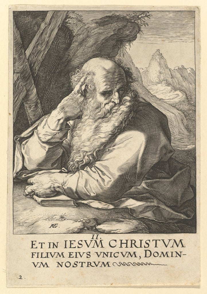 Detail of St. Andrew, from Christ, the Apostles and St. Paul with the Creed, ca. 1589 by Hendrik Goltzius