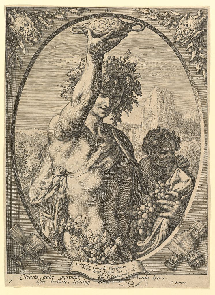 Detail of Bacchus by Hendrik Goltzius