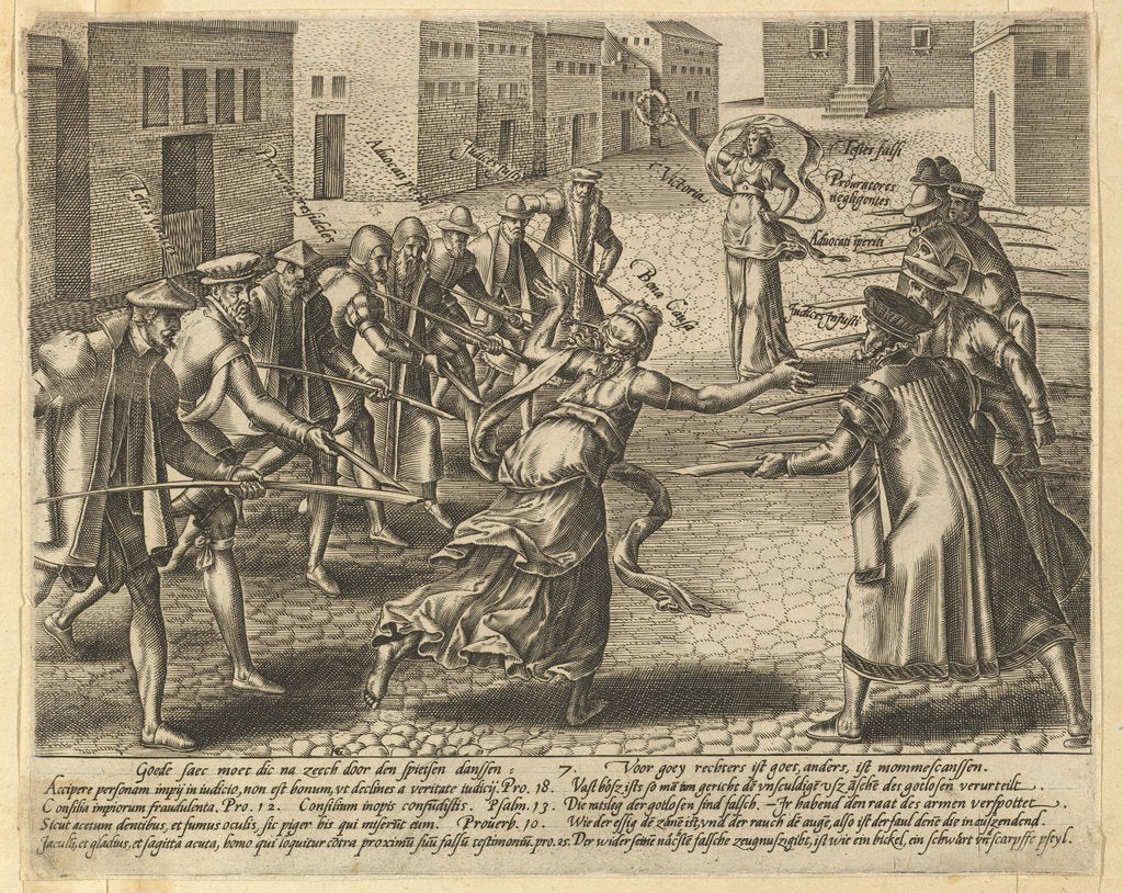 Detail of The Abuses of the Law, Plate 7 by Hendrik Goltzius
