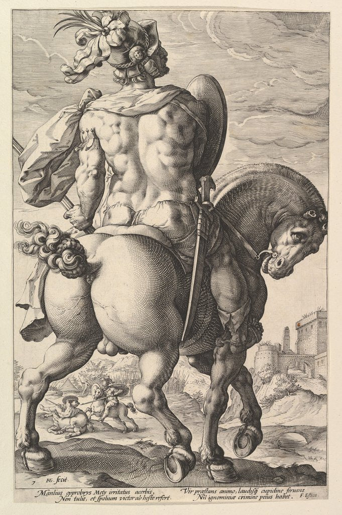 Detail of Titus Manlius, from the series The Roman Heroes, 1586 by Hendrik Goltzius