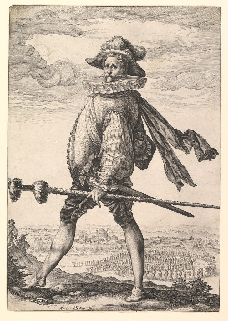Detail of Captain of Infantry, 1587 by Hendrik Goltzius