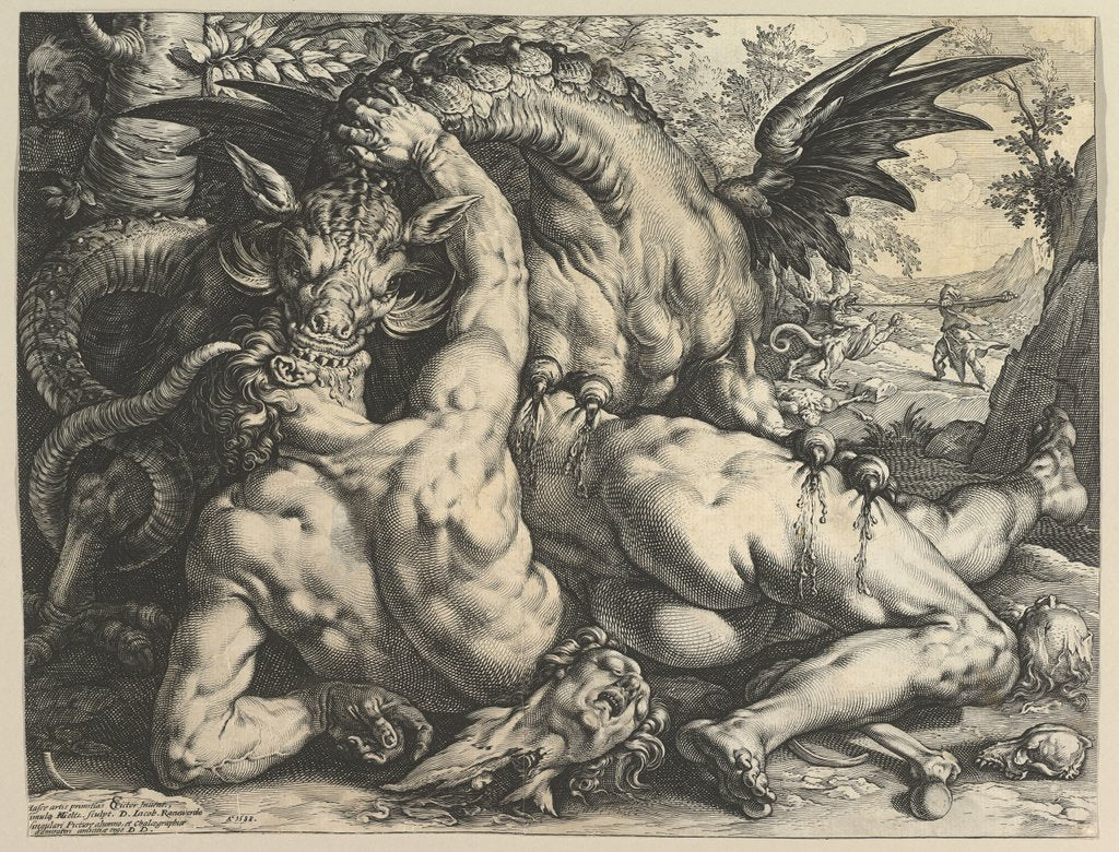 Detail of The Dragon Devouring the Companions of Cadmus, 1588 by Hendrik Goltzius