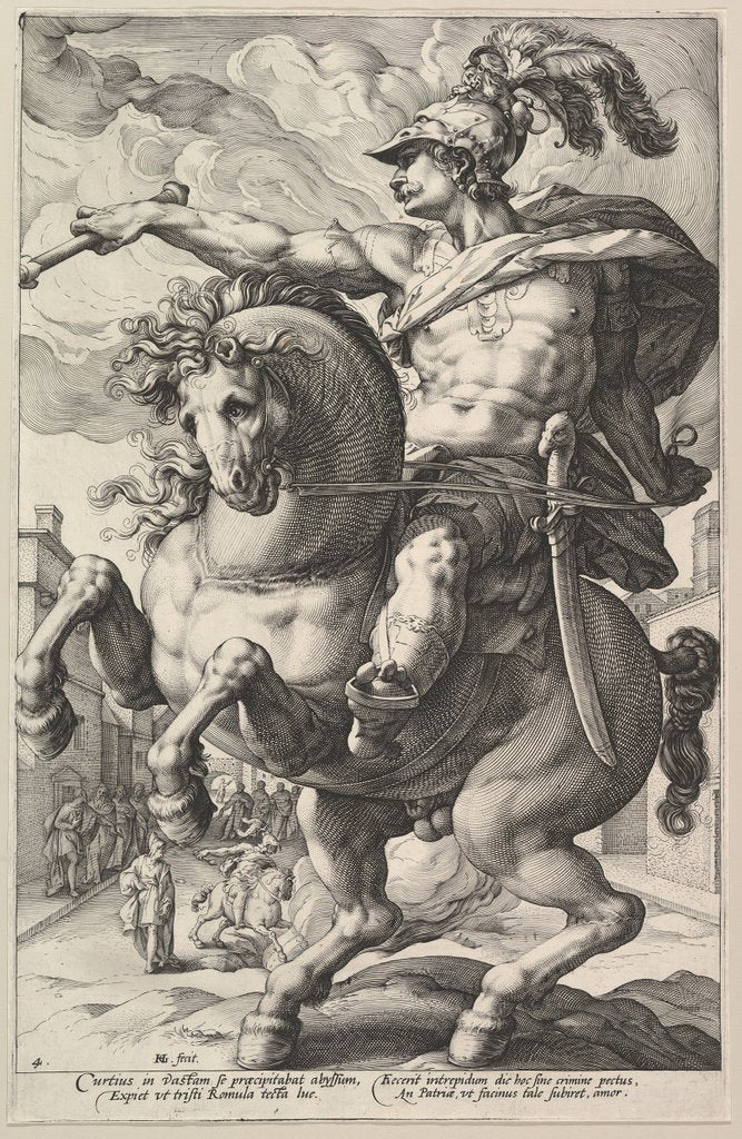Detail of Marcus Curtius, from the series The Roman Heroes, 1586 by Hendrik Goltzius