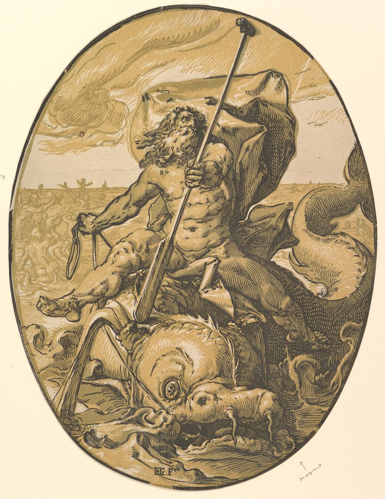 Detail of Oceanus, ca. 1589-90 by Hendrik Goltzius