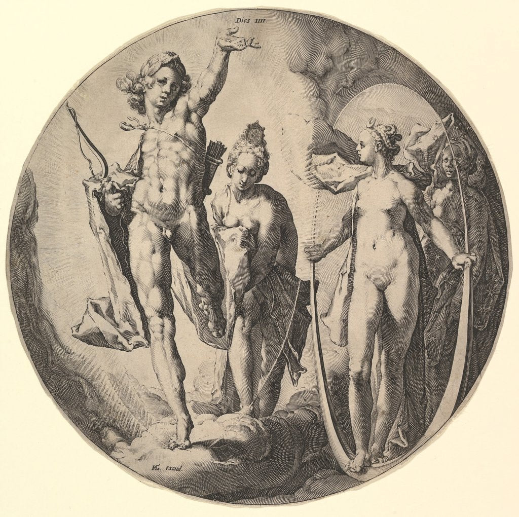 Detail of The Fourth Day, from the series The Creation of the World, ca. 1596 by Jan Muller