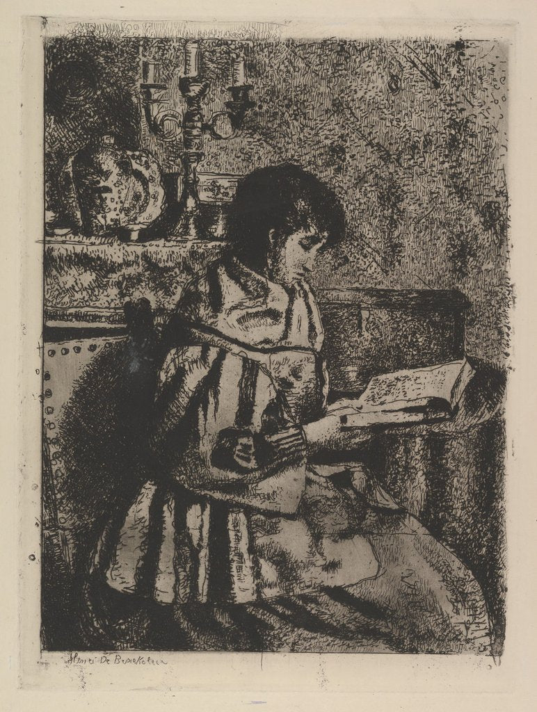 Detail of The Reader, ca. 1870 by Henri Jean Augustin de Braekeleer