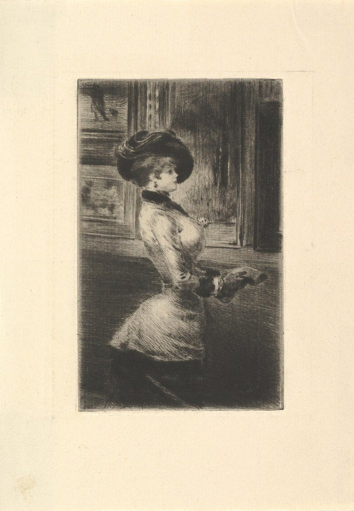 Detail of Three-quarter Length Woman in Profile at a Picture Gallery by Henri Somm