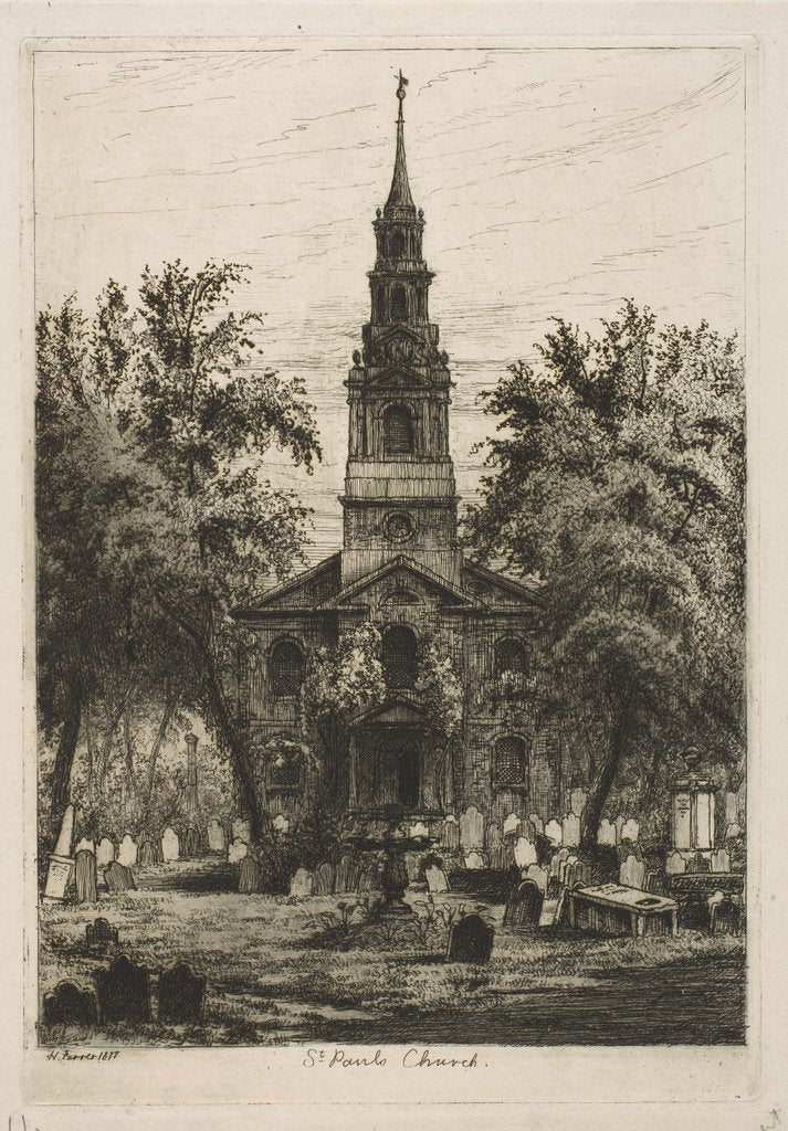 Detail of St. Paul's Chapel, New York, 1877 by Henry Farrer