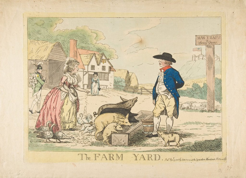 Detail of The Farm Yard, April 29, 1786 by Henry Kingsbury (attributed to)