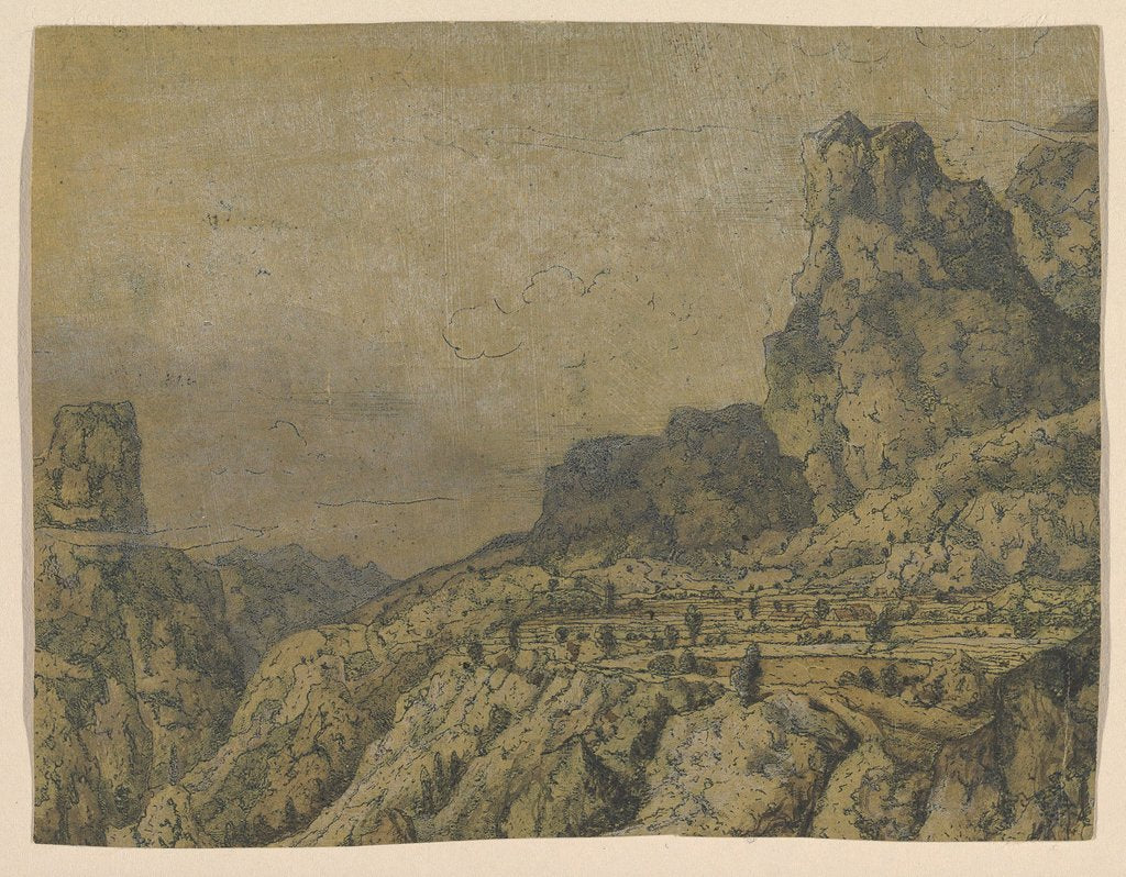 Detail of Mountain Valley with a Plateau, ca. 1625-30 by Hercules Seger