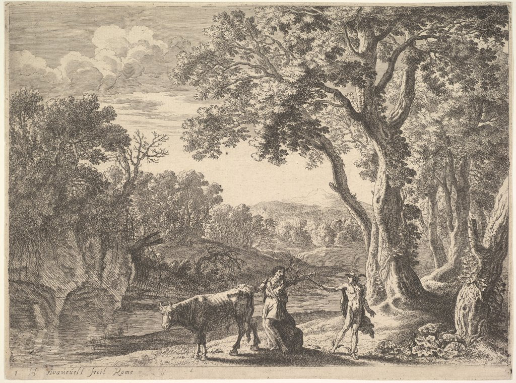 Detail of Mercury Turning Battus to Stone by Herman van Swanevelt