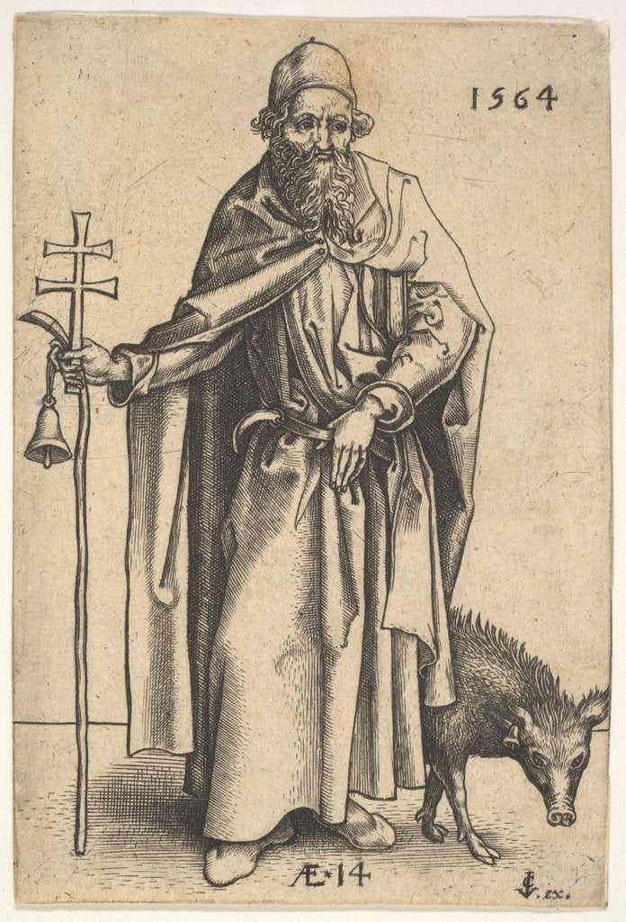 Detail of Saint Anthony, 1564 by Hieronymous Wierix/Jan Wierix