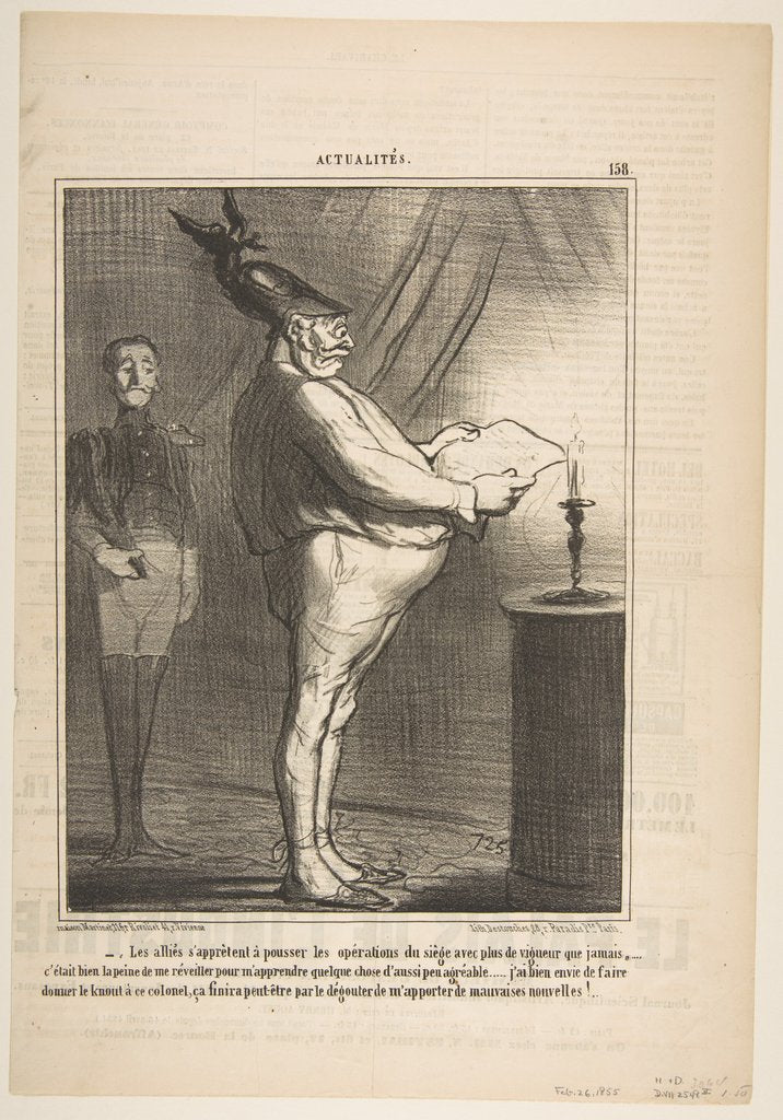Detail of Les allies s'apprètent à pousser les opérations du siège avec plus de vigueur…, February 26, 1855 by Honore Daumier