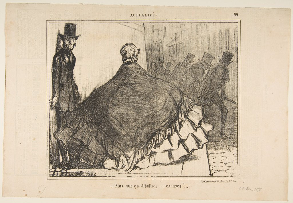 Detail of Plus que ça d'ballon…excusez!, from Actualités, published in Le Charivari, June…, June 13, 1855 by Honore Daumier