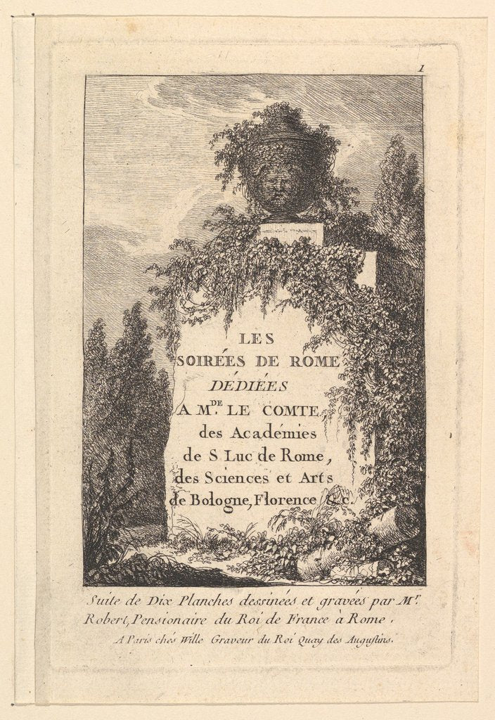 Detail of Title, 'Les Soirées de Rome' by Hubert Robert