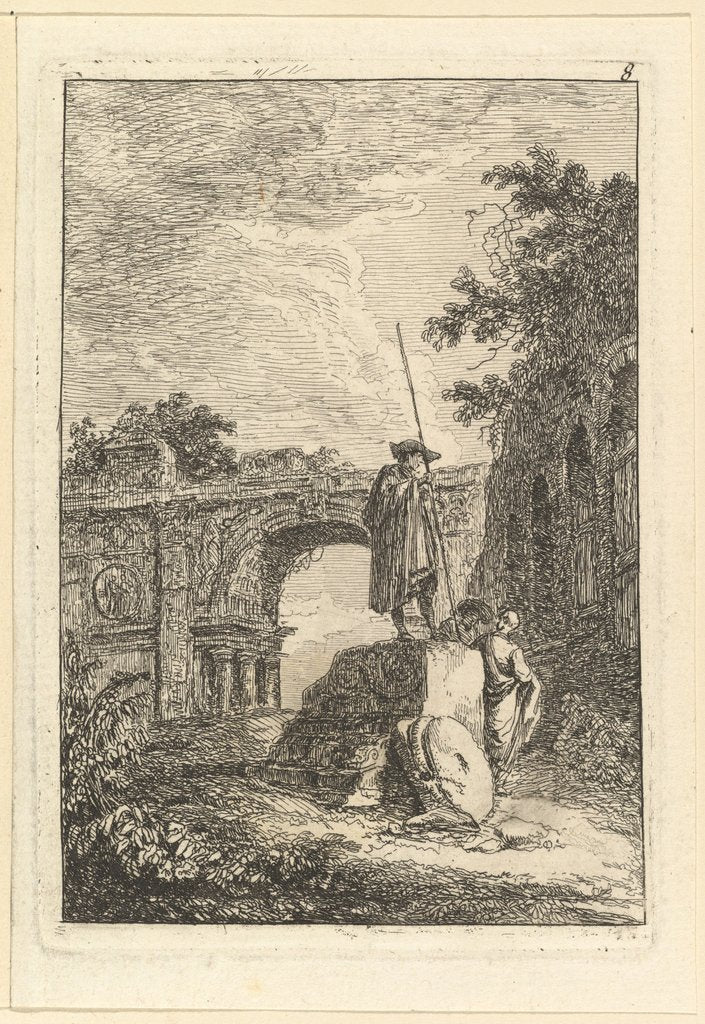 Detail of L'Arc de Triomphe by Hubert Robert