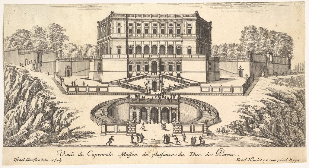 Detail of View of Caprarola, from a series of fifteen views of Italy and France, 17th century by Israel Silvestre