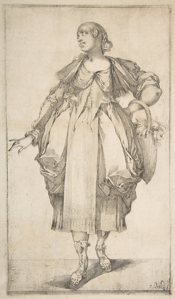 Detail of Gardener with a Basket on her Arm, from Hortulanae series, 1612-16 by Jacques Bellange