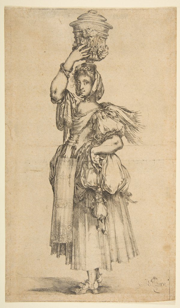 Detail of Gardener, from Hortulanae series by Jacques Bellange