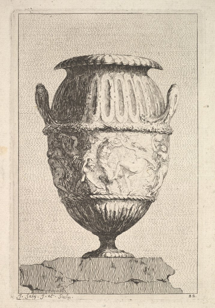 Detail of Design for a Vase with a Bacchic Frieze, from: Vases, 1746 by Jacques Francois Joseph Saly