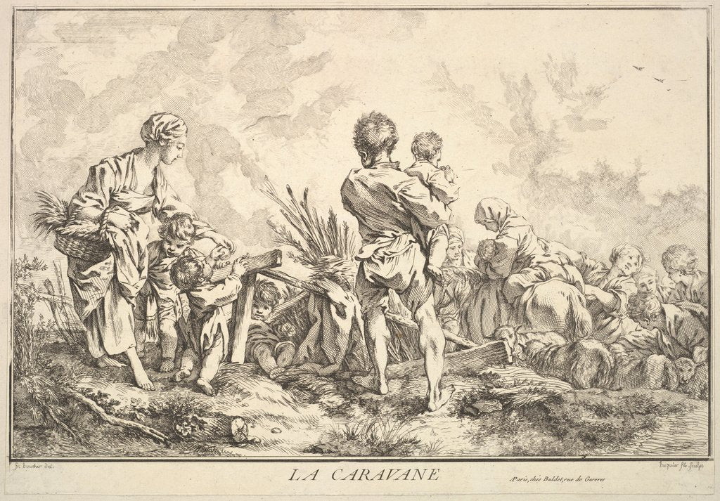 Detail of The Caravan, mid to late 18th century by Jacques Gabriel Huquier
