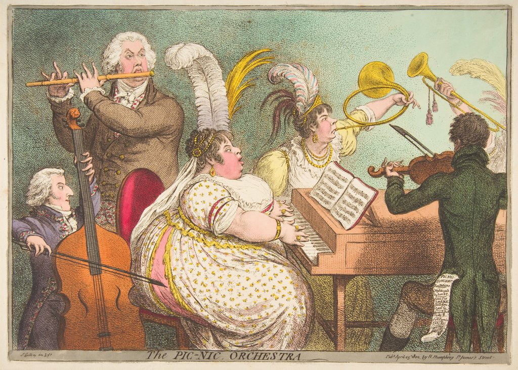 Detail of The Pic-Nic Orchestra, April 23, 1802 by James Gillray