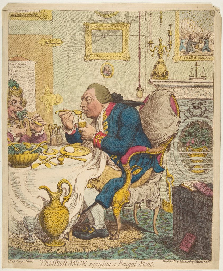 Temperance Enjoying a Frugal Meal, July 28, 1792 by James Gillray