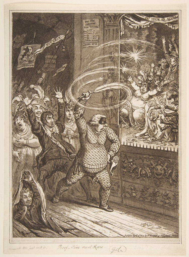 Detail of Blowing-up the Pic-Nic's;-or-Harlequin Quixote Attacking the Puppets, vide Totten…, April 2, 1802 by James Gillray