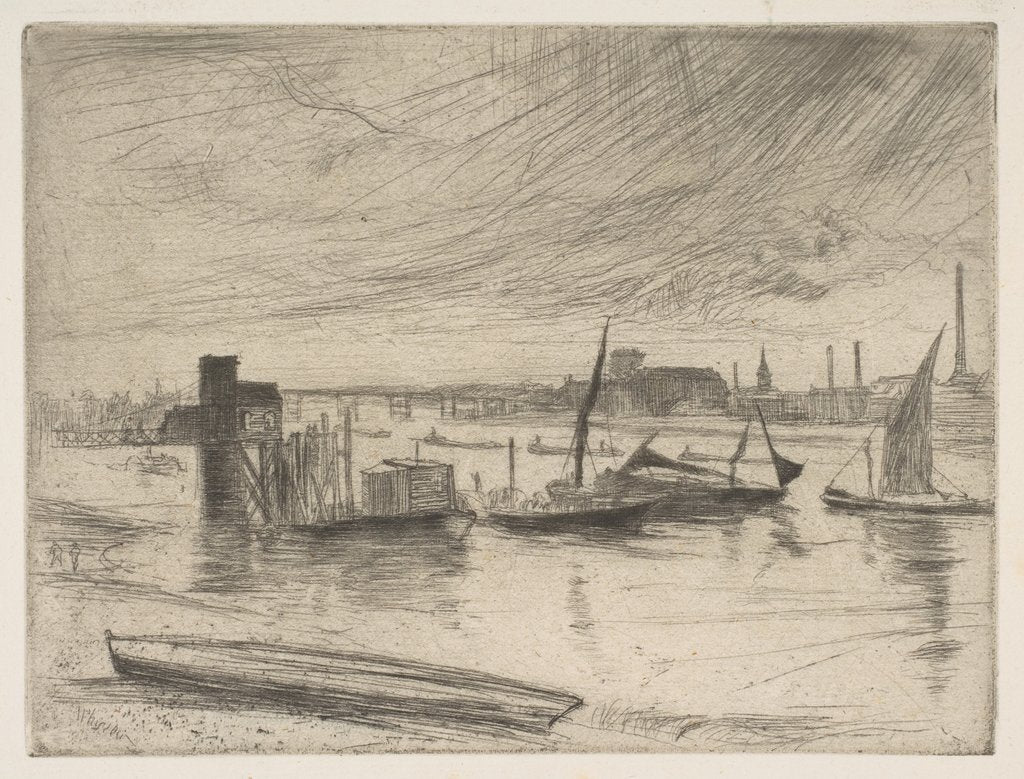 Detail of Early Morning, Battersea, 1861 by James Abbott McNeill Whistler