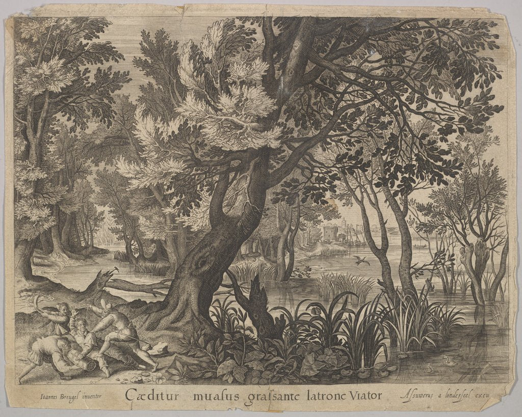 Detail of The Thieves Robbing the Man from The Good Samaritan by Assuerus van Londerseel