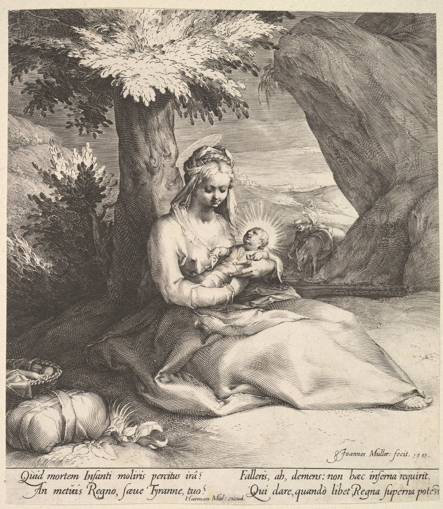 Detail of Rest on the Flight into Egypt, ca. 1613 by Jan Muller