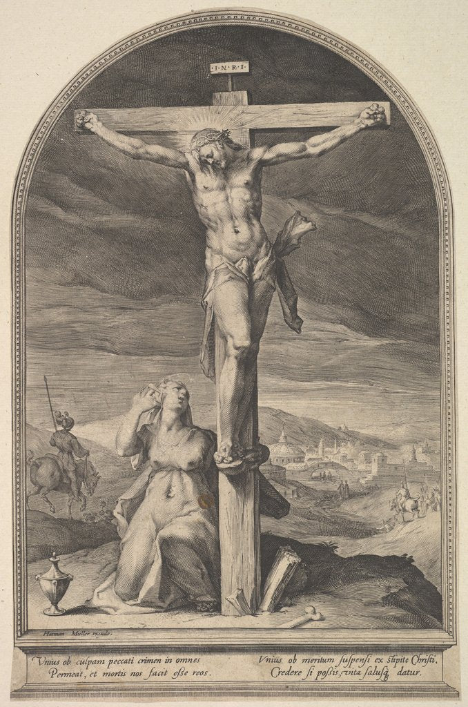 Detail of St. Mary Magdelen at the Foot of the Cross, ca. 1612 by Jan Muller