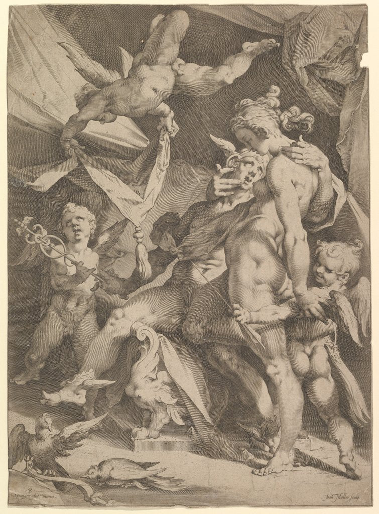 Detail of Venus and Mercury, ca. 1600 by Jan Muller