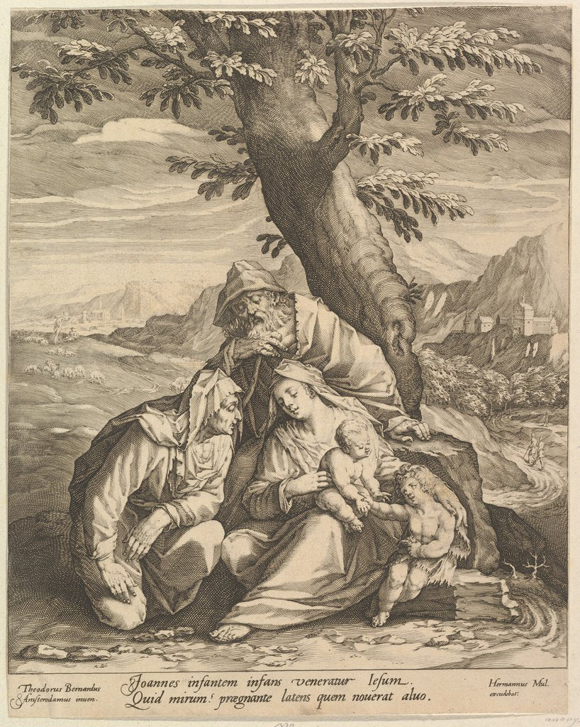Detail of Holy Family with St. Elizabeth & St. John the Baptist, 1588 by Jan Muller