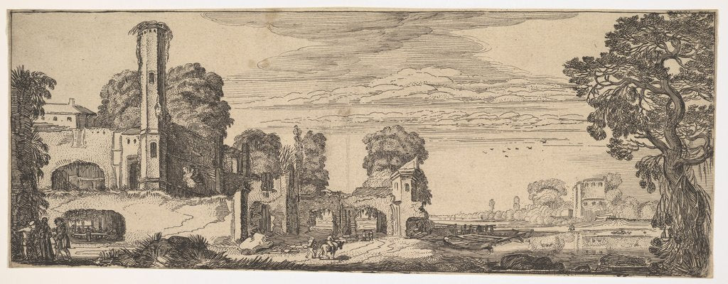 Detail of Riverscape with Ruins of a Castle, ca. 1615 by Jan van de Velde II
