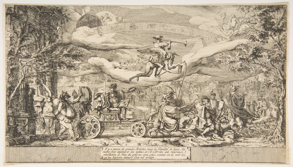 Detail of The Triumph of Modern Art, 18th century by Jean Barbault (attributed to)