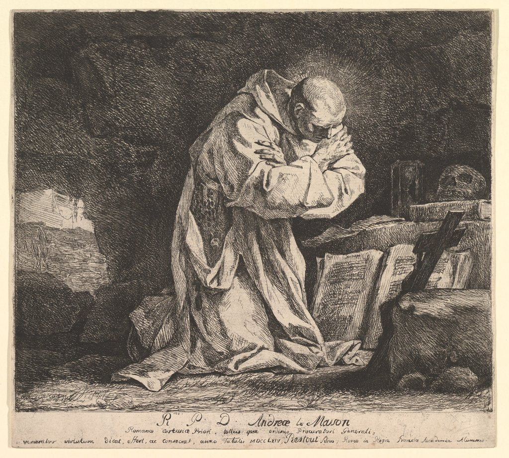Detail of Saint Bruno, 1764 by Jean Bernard Restout