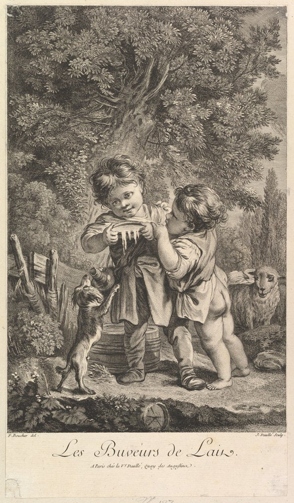 Detail of Drinking Milk, 18th century by Jean Daullé