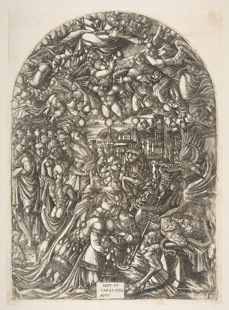 Detail of The Dragon with two Horns and the Beast with Seven, from the Apocalypse by Jean Duvet