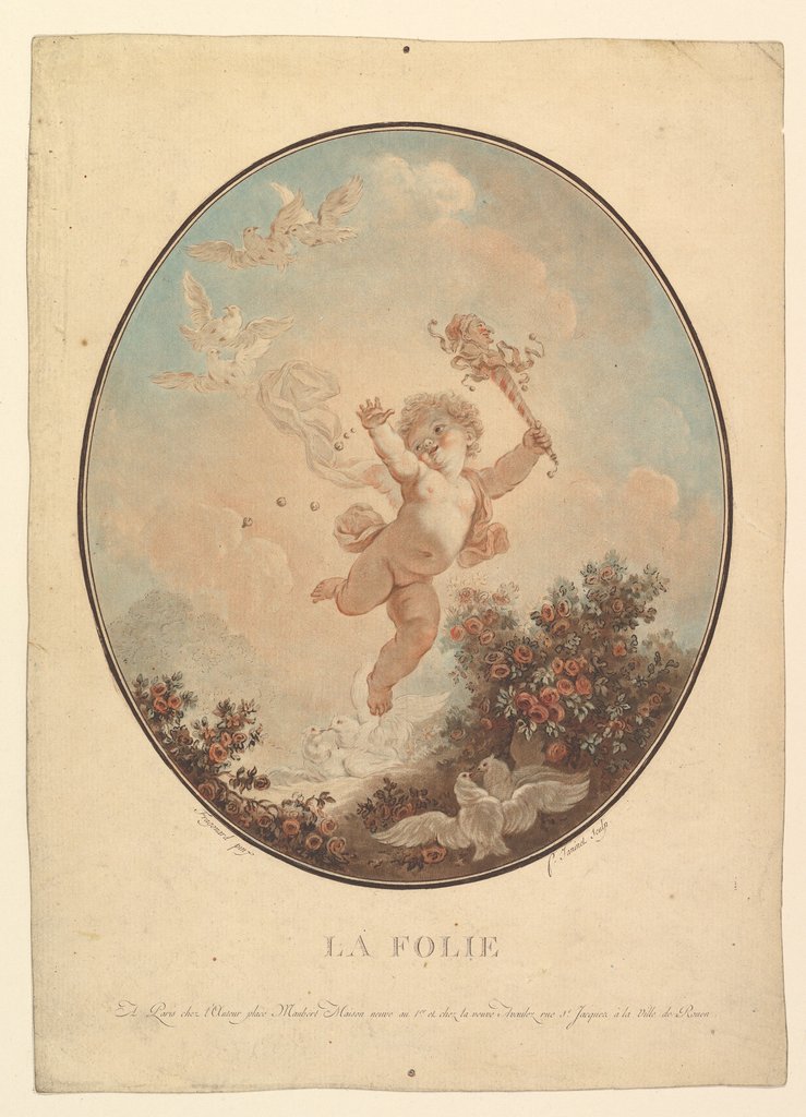 Detail of La Folie by Jean Francois Janinet