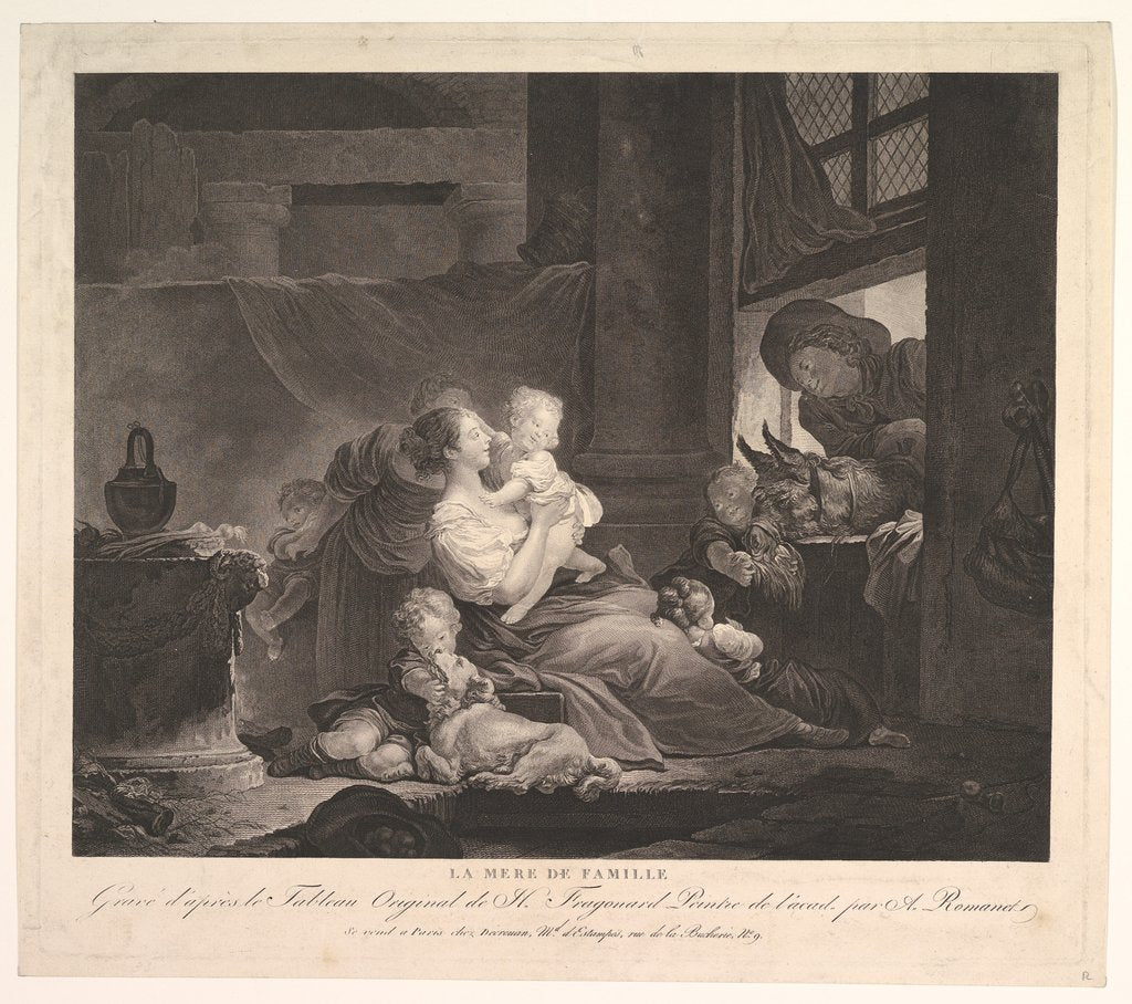 Detail of La Mere de Famille by Antoine Louis Romanet