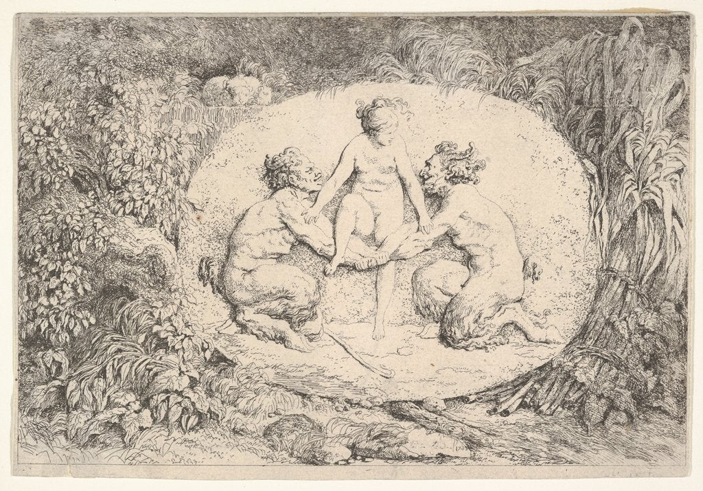 Detail of Nymph Supported by Two Satyrs, 1763 by Jean-Honore Fragonard