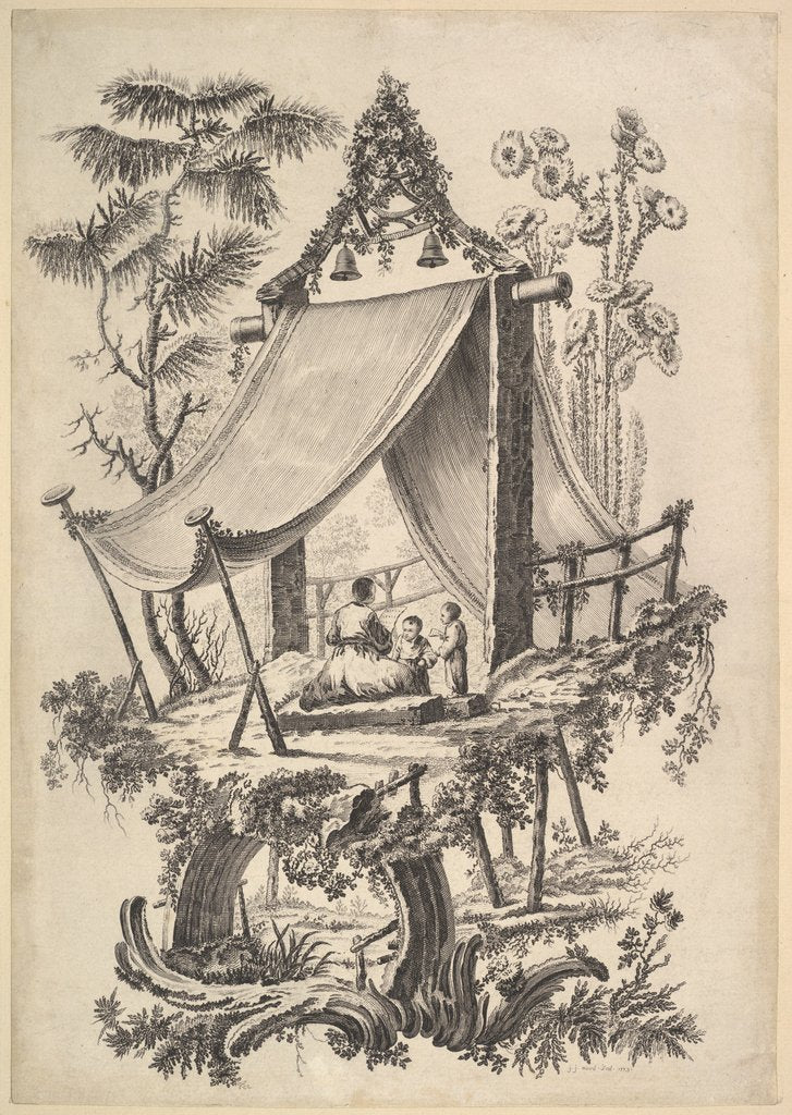 Detail of Treehouse, 1773 by Jean Jacques Avril