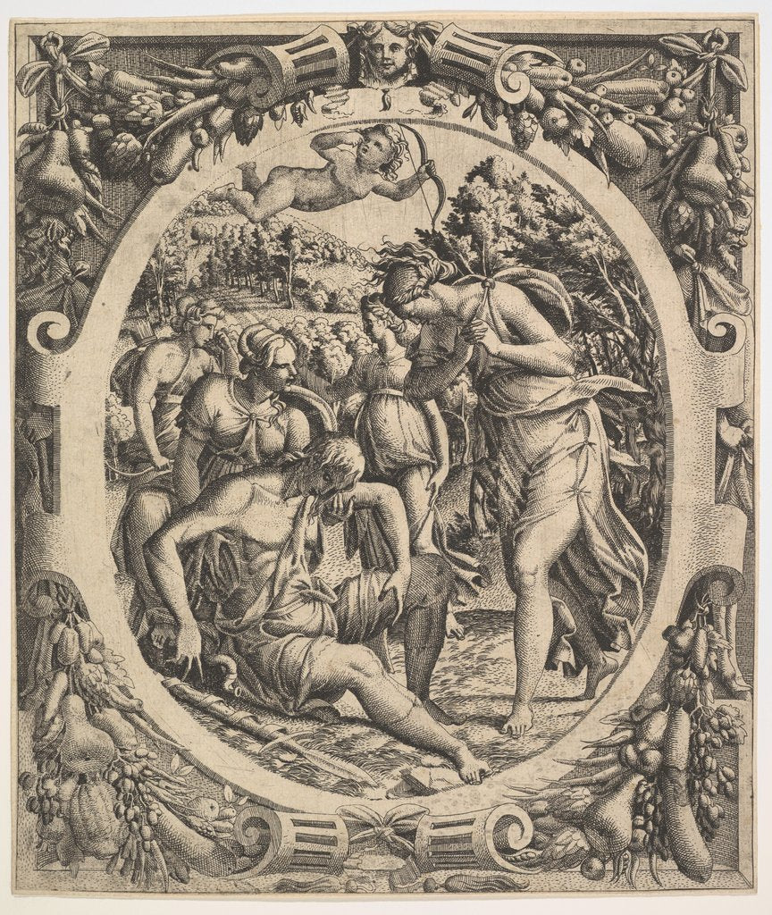 Detail of The Death of Adonis, 1544 by Jean Mignon