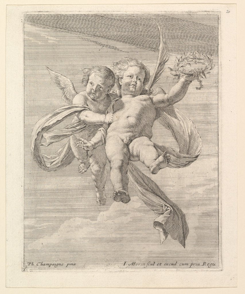 Detail of Groupe de deux angelots by Jean Morin