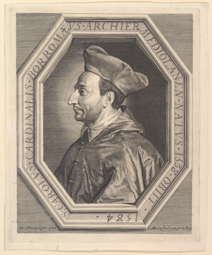 Detail of Saint Charles Borromee, cardinal et archeveque de Milan by Jean Morin