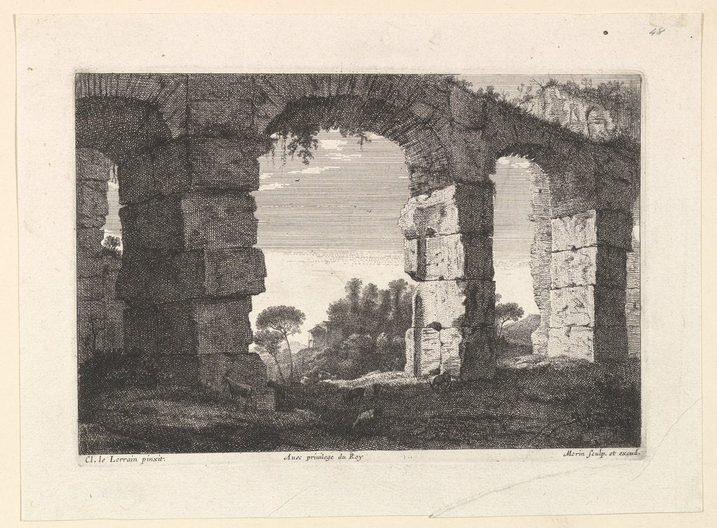 Detail of Ruines d'Aqueduc by Jean Morin