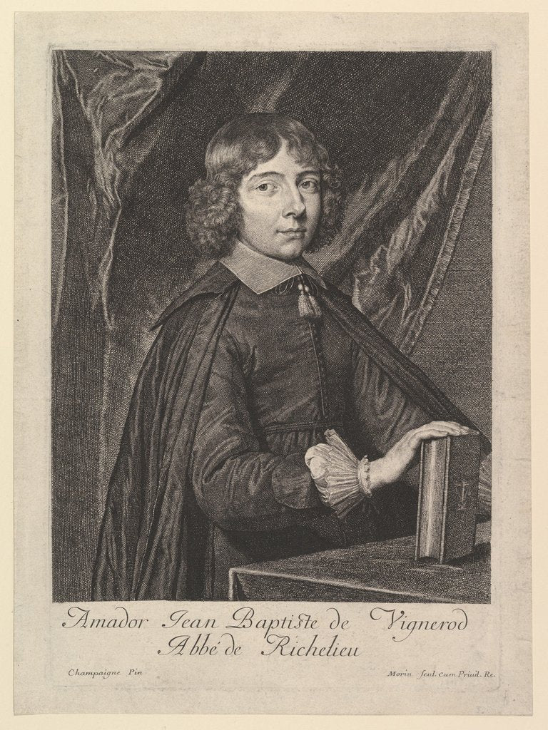 Detail of Amador Jean-Baptiste de Vignerod, abbe de Richelieu by Jean Morin