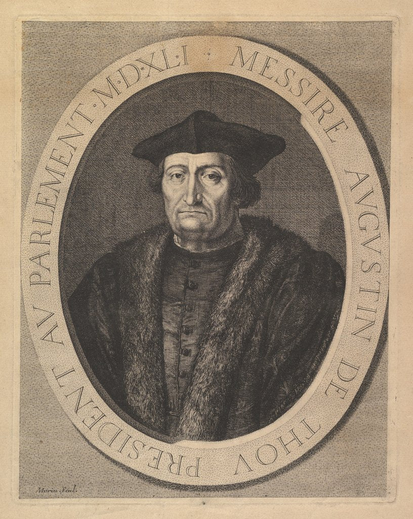 Detail of Augustin de Thou, president au Parlement by Jean Morin