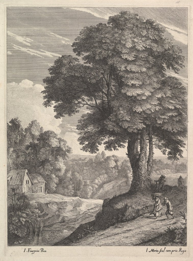 Detail of Les Deux Chaumieres by Jean Morin
